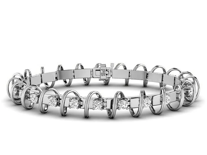 1.00-5.00 CT Round Cut Lab Grown Diamonds - Tennis Bracelet