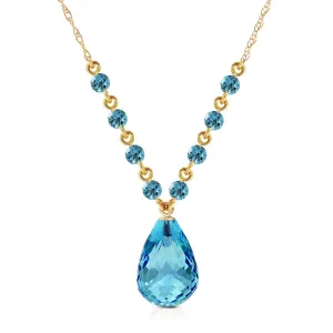 11.5 Carat 14K Solid Yellow Gold All That Glitters Blue Topaz Necklace