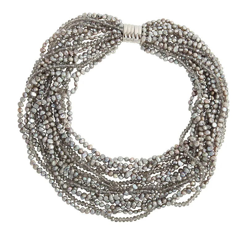 136-07 | 15-STRAND GRAPHITE QUARTZ CHOKER