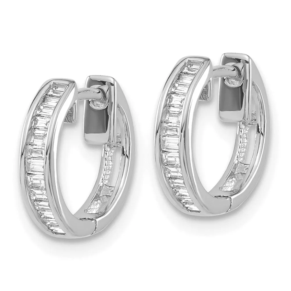 1/4 CTW Diamond Hoop Earrings in 14KT White Gold