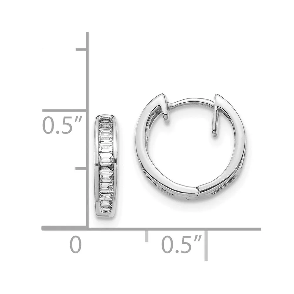 1/4 CTW Diamond Hoop Earrings in 14KT White Gold