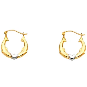 14K Dolphin Hollow Hoop Earrings