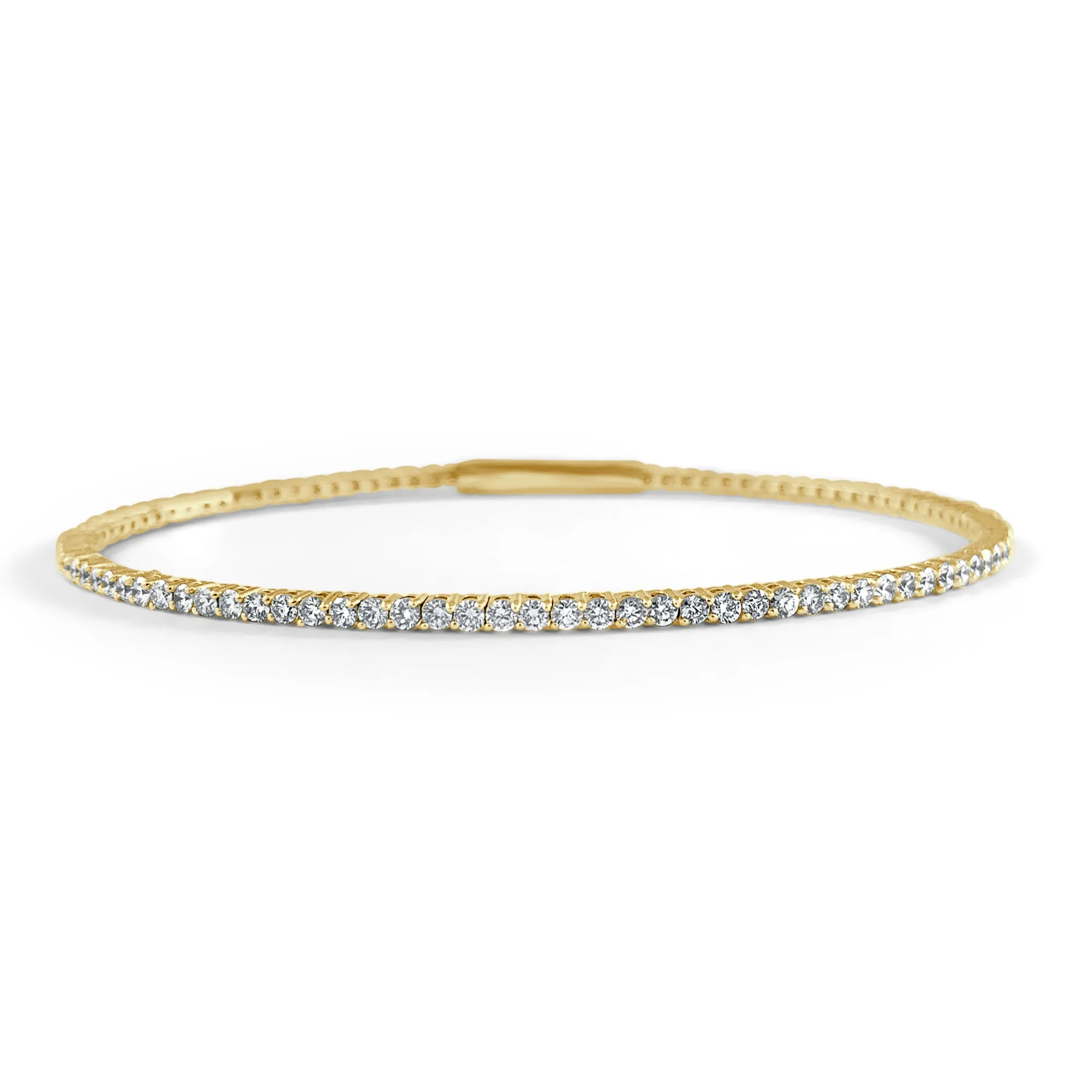 14k Gold & Diamond Flexible Bangle - 1.72ct