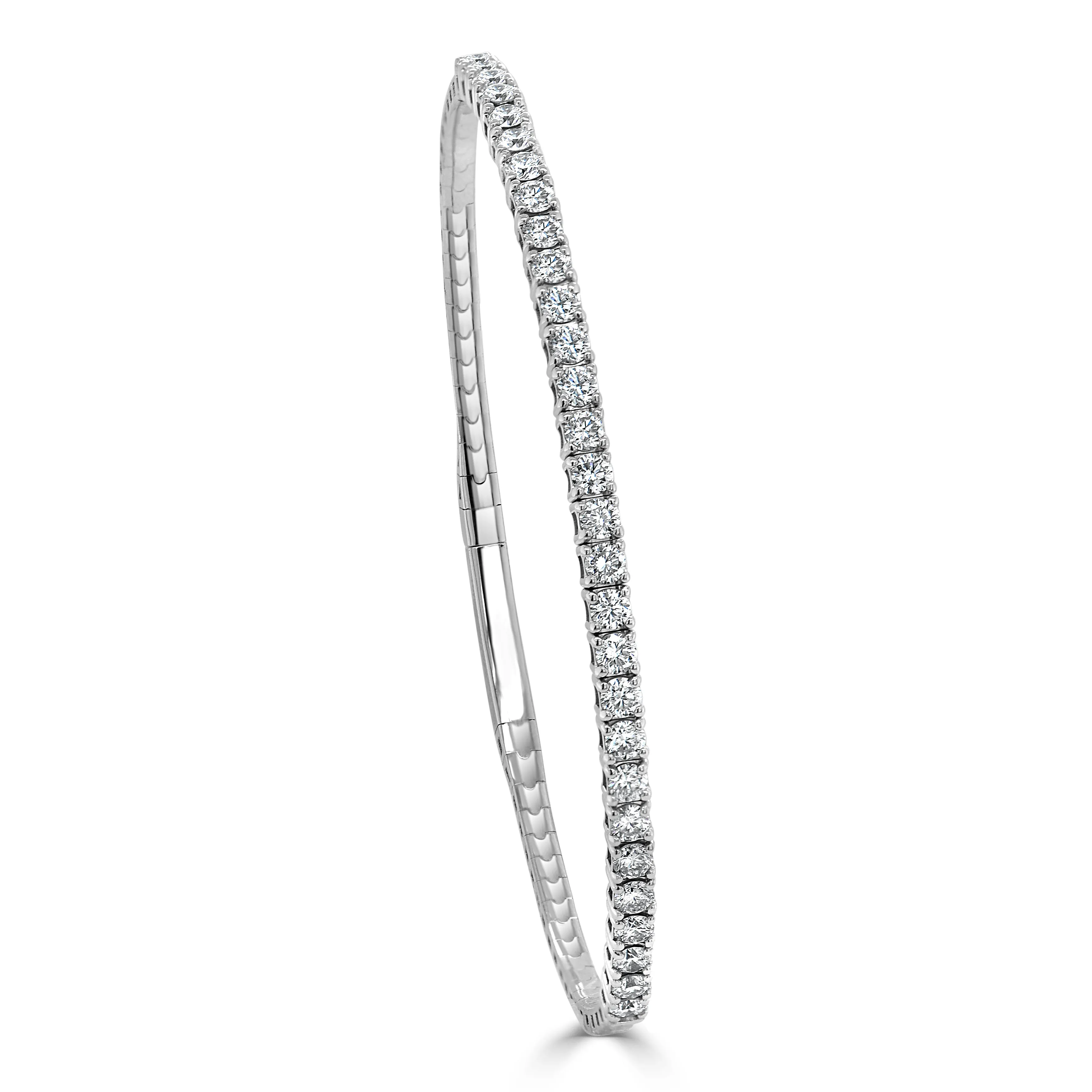 14k Gold & Diamond Flexible Bangle - 1.73ct