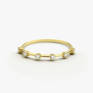 14k Gold Diamond Stacking Ring