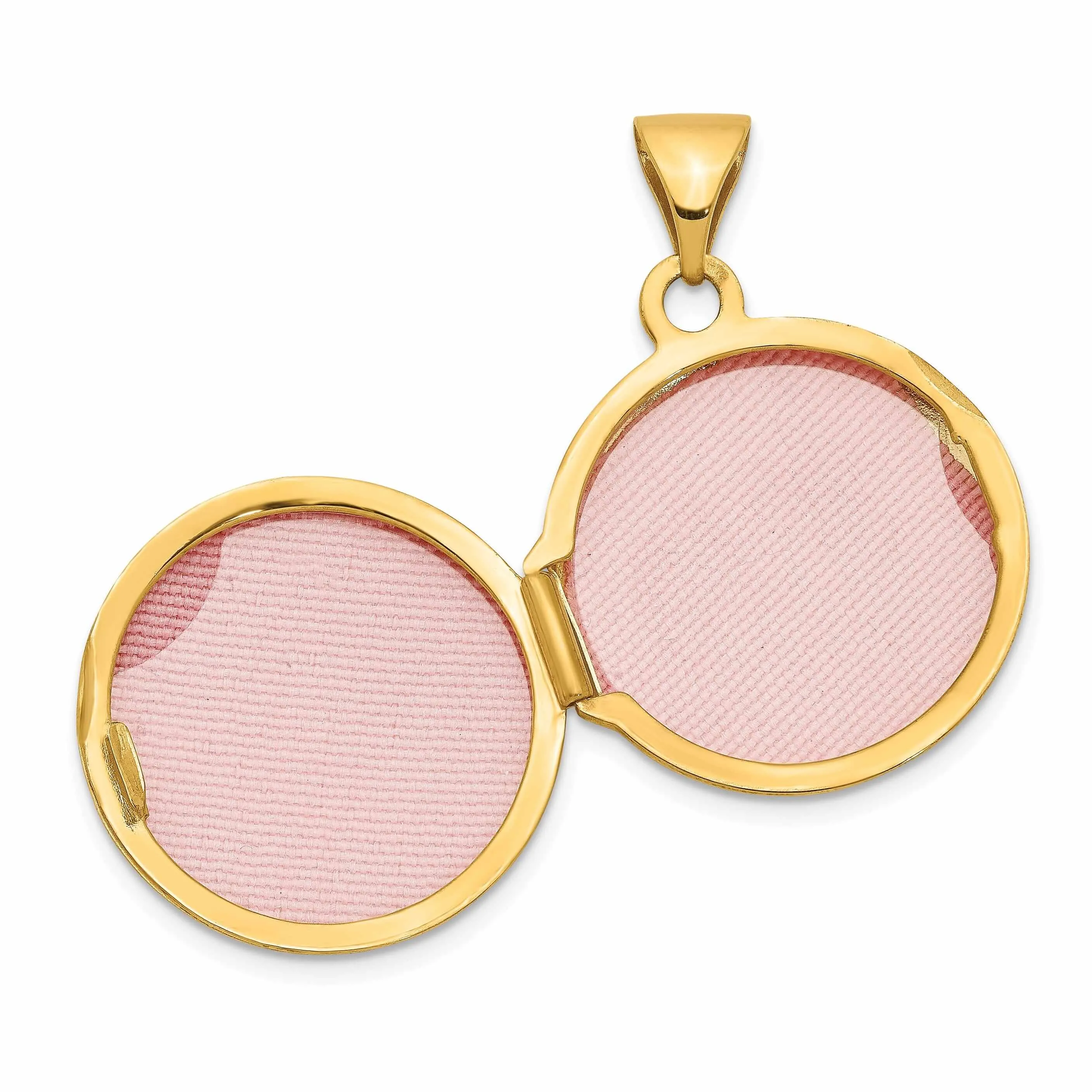 14k Gold Round Locket with Scroll Design