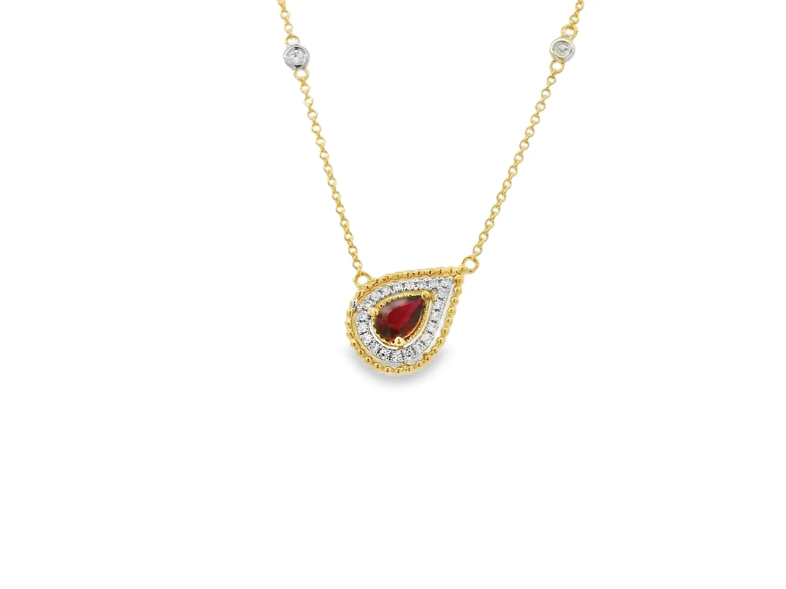 14K Ruby and Diamond Necklace