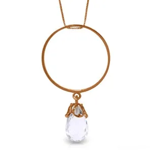 14K Solid Rose Gold Briolette Rose Topaz Necklace