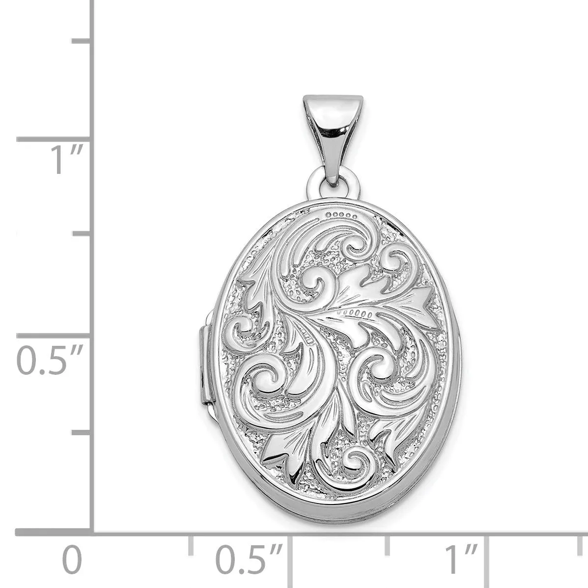 14k White Gold Love You Always Oval Locket