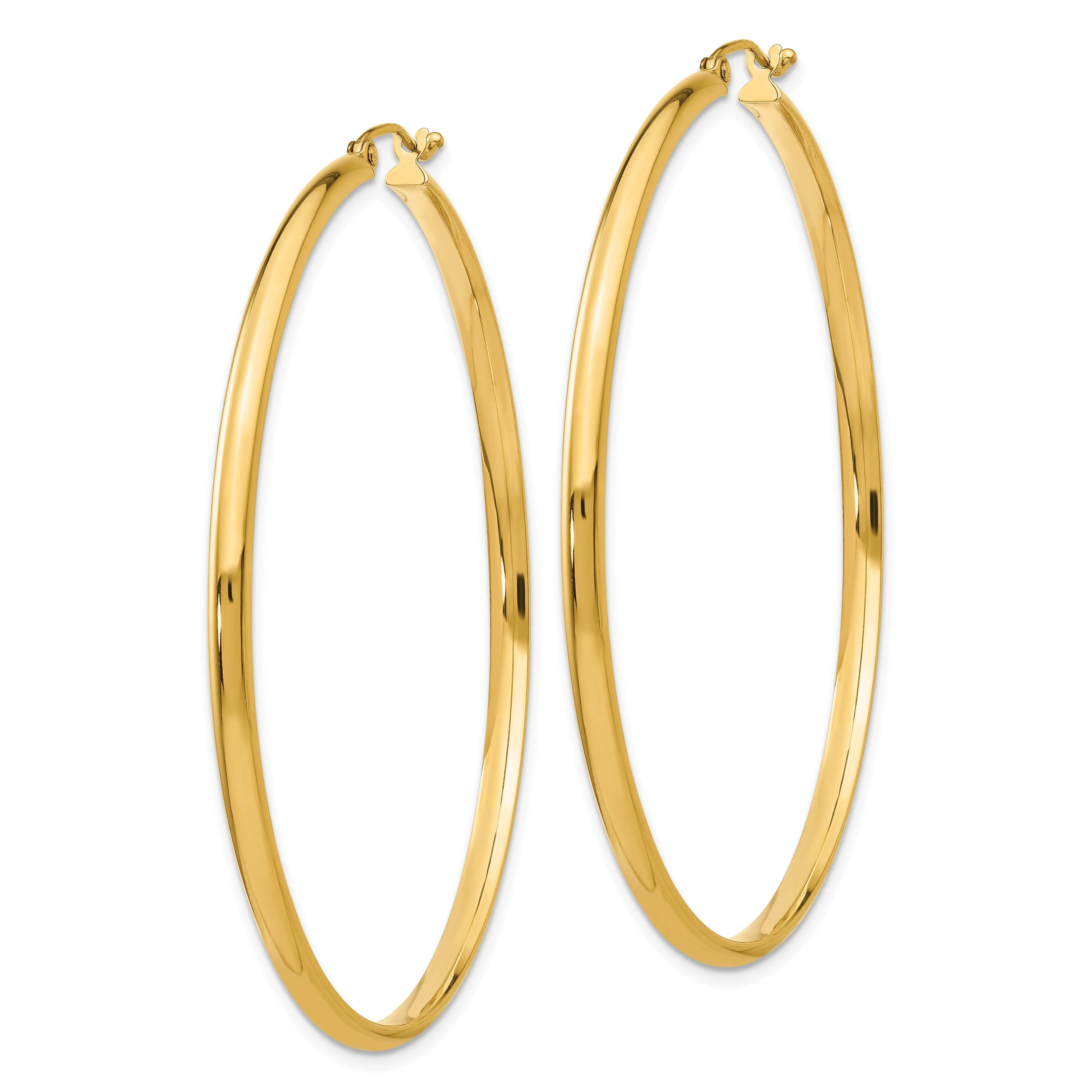 14k Yellow Gold 2.75 x 55MM Hoop Earrings