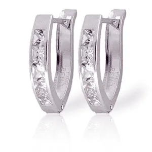 1.58 Carat 14K Solid White Gold Nothing Worth More Cubic Zirconia Earrings