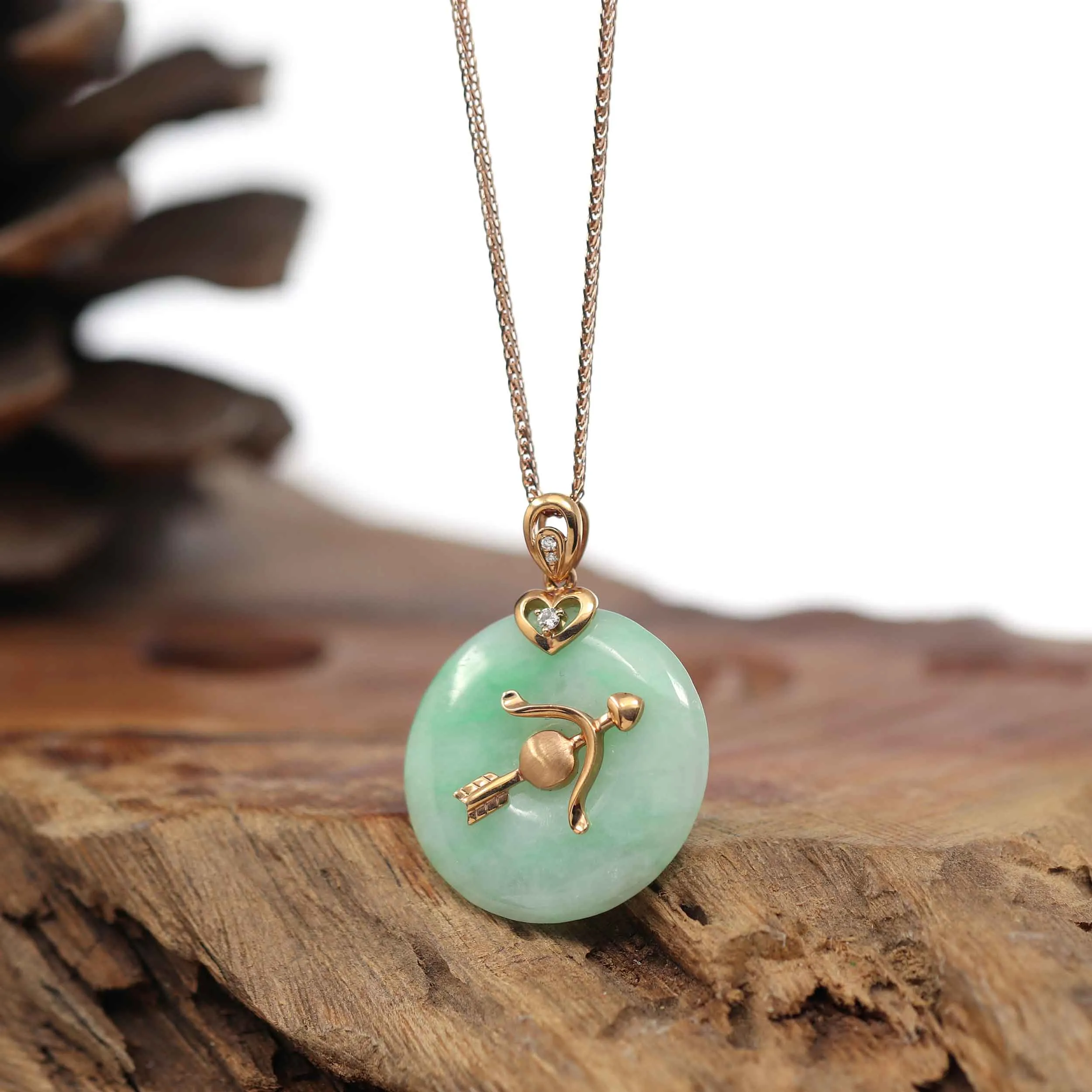 18k Gold Jadeite Constellation 12 Zodiac Signs (Sagittarius) Necklace