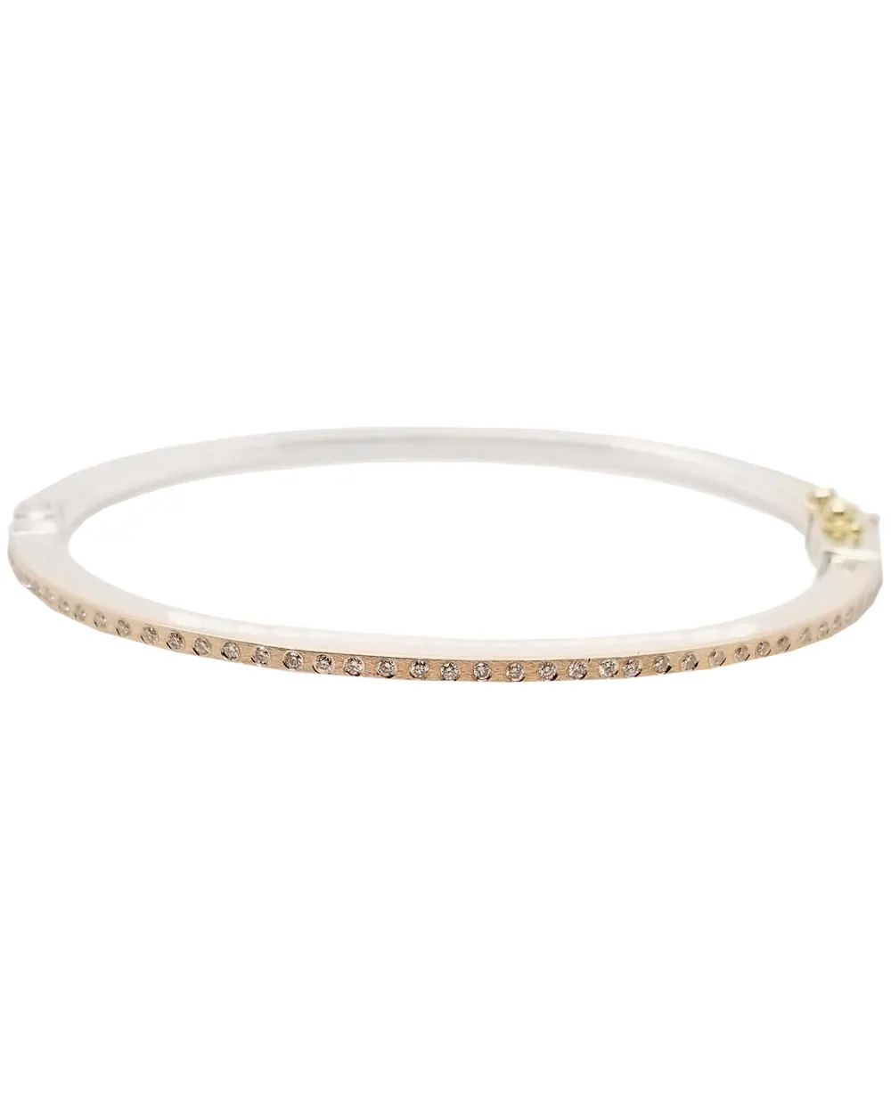 18k Rose Gold Front and Back Bangle Bracelet with Diamonds