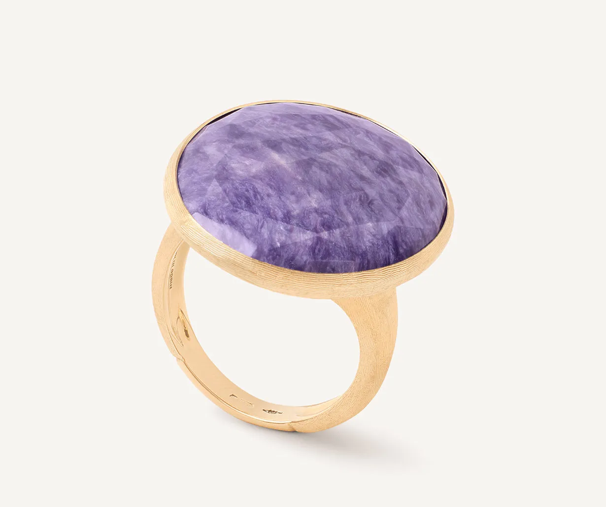 18K Yellow Gold Cocktail Ring With Charoite