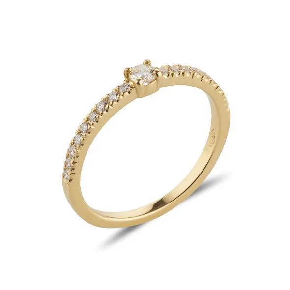 18kt Gold Diamond Stackable Ring