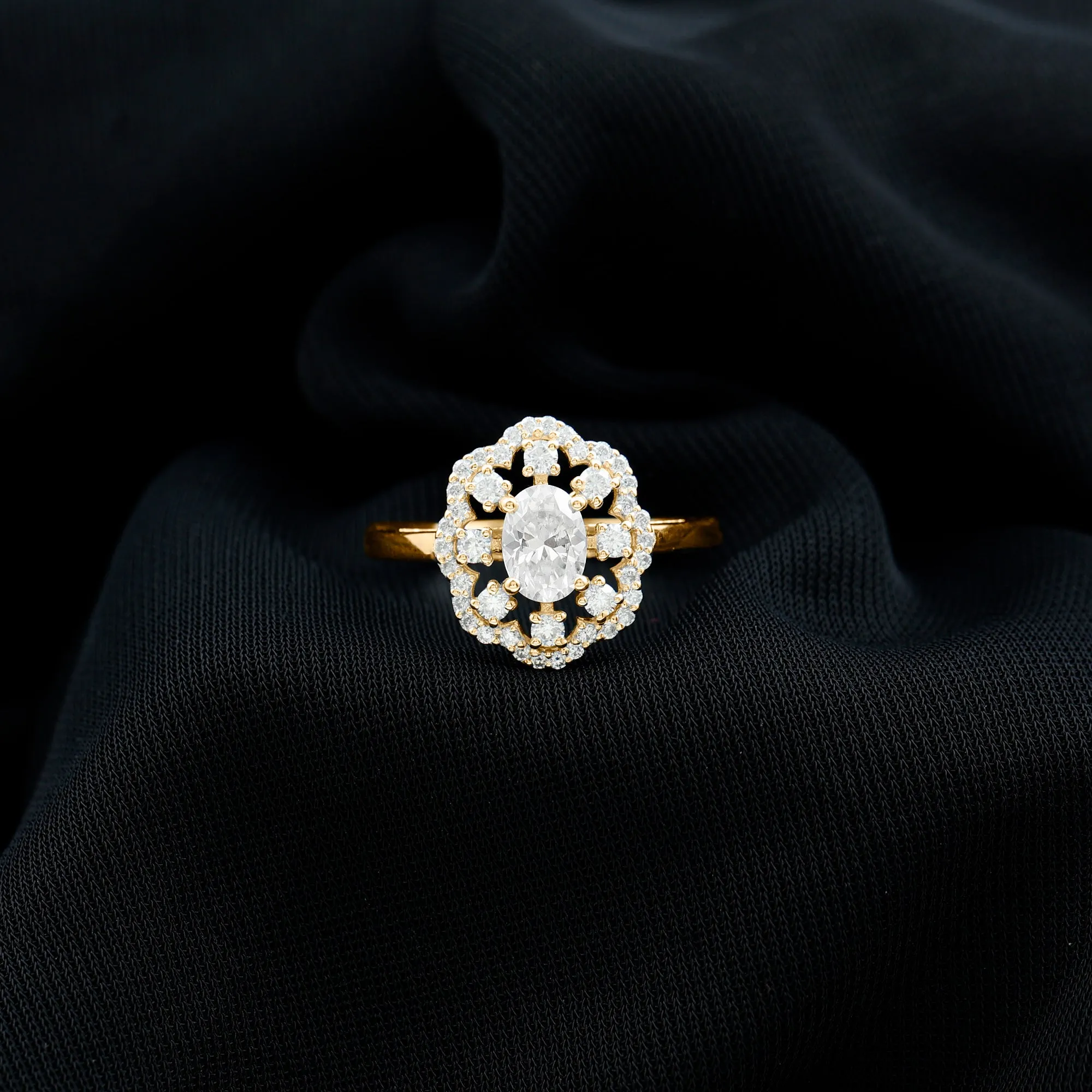 2 CT Moissanite Vintage Engagement Ring in Gold