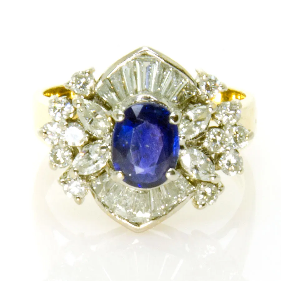 2.50ct Sapphire & Diamond Cocktail Ring