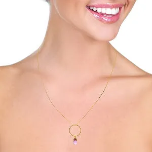 3 Carat 14K Solid Yellow Gold Sweet Life Pink Topaz Necklace