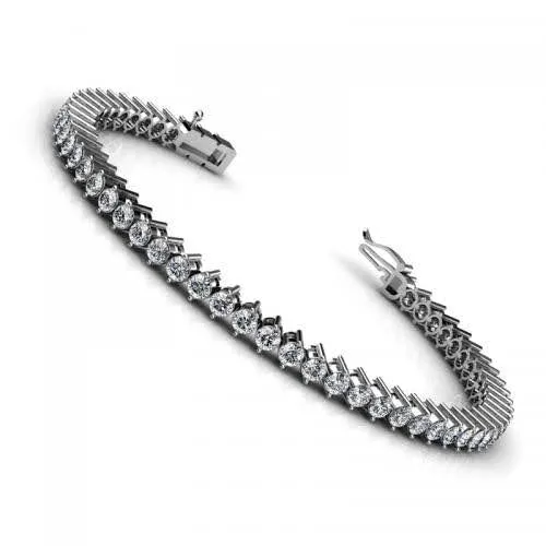 3.00-8.00 CT Round Cut Diamonds - Tennis Bracelet