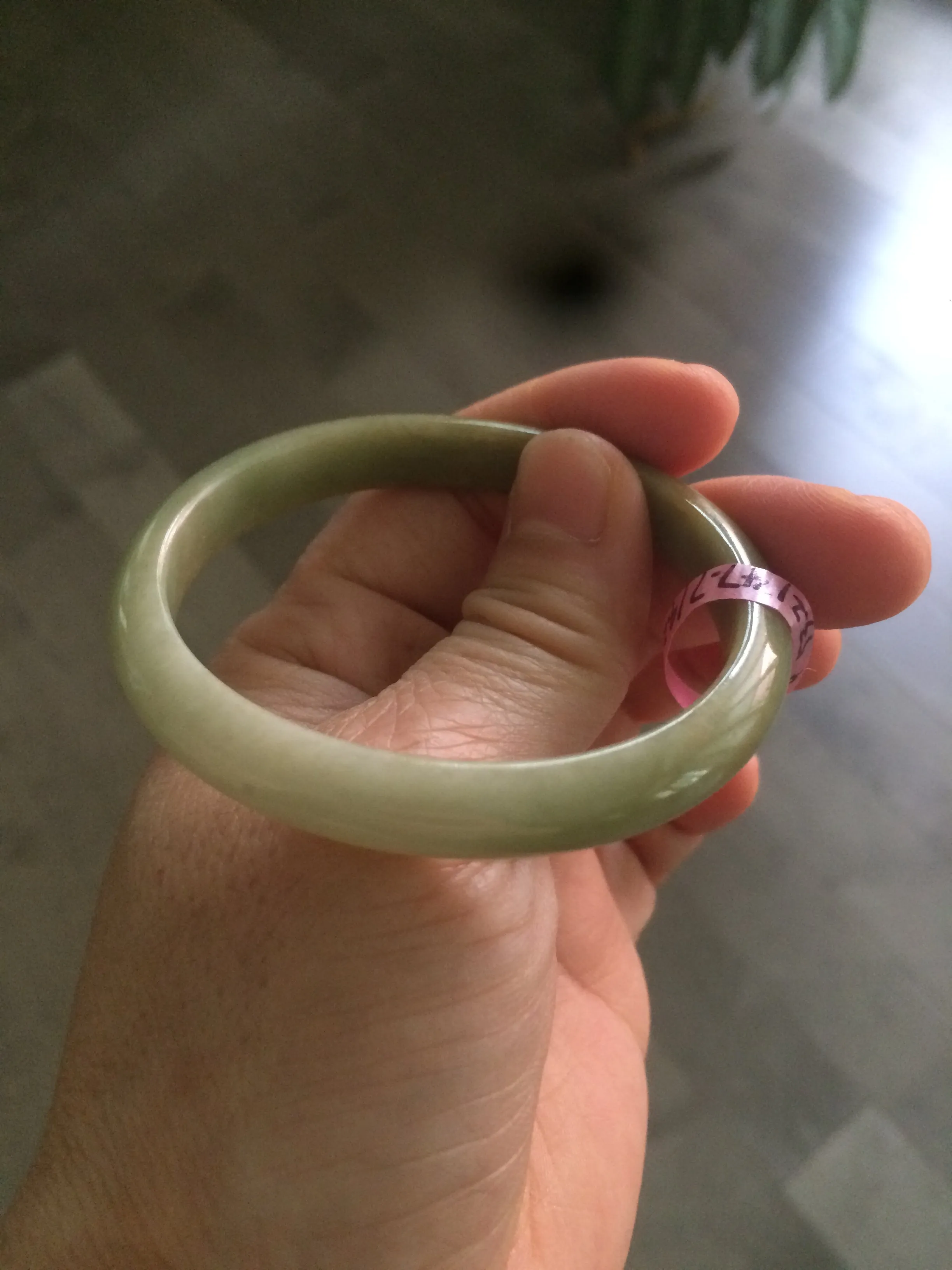 48-53 mm Type A 100% Natural light green Jadeite Jade bangle group girl/small adult hand Z45