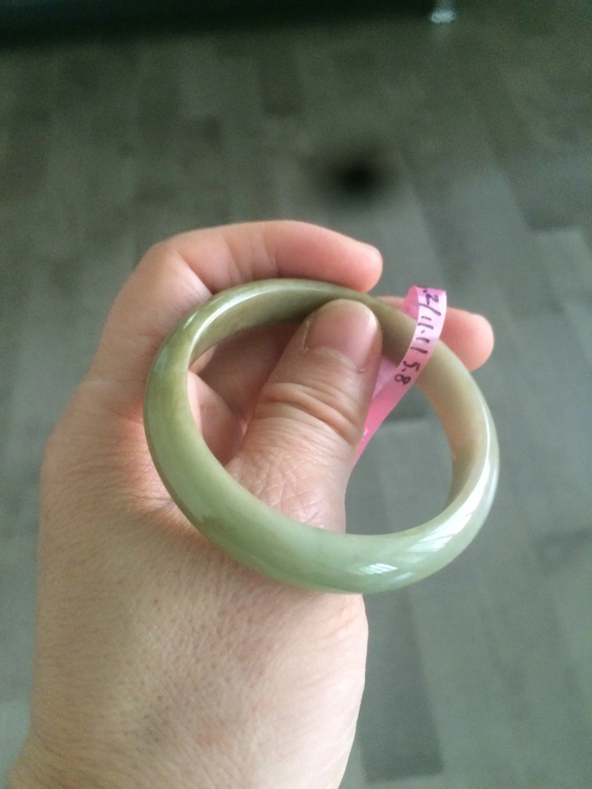 48-53 mm Type A 100% Natural light green Jadeite Jade bangle group girl/small adult hand Z45