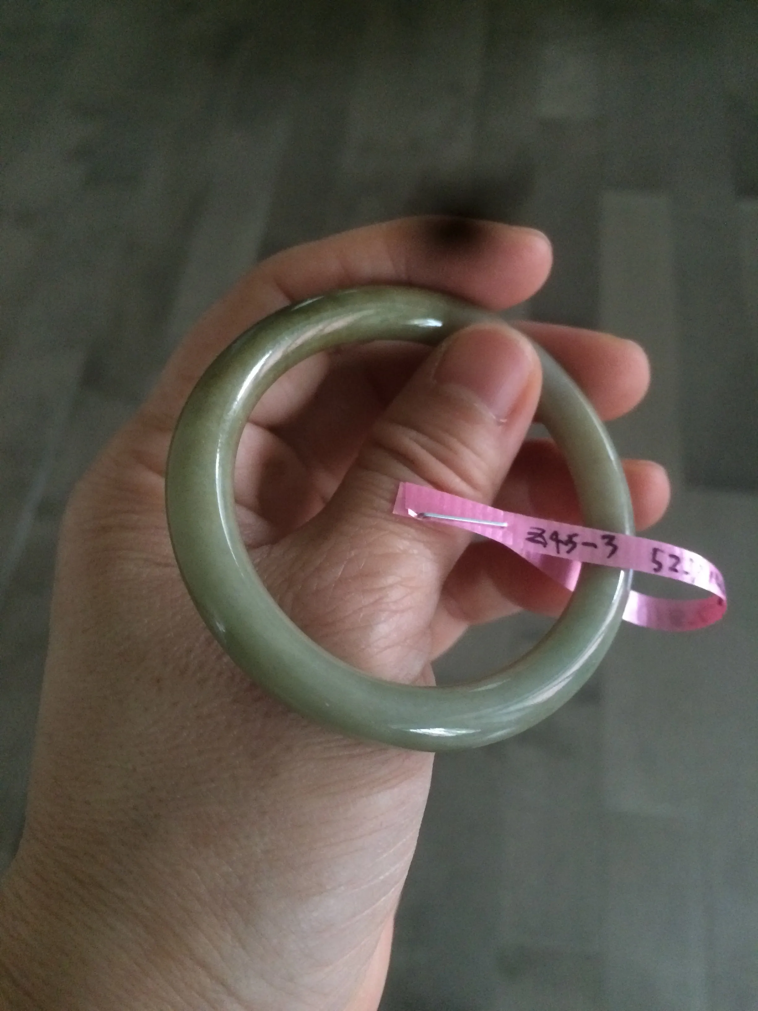 48-53 mm Type A 100% Natural light green Jadeite Jade bangle group girl/small adult hand Z45