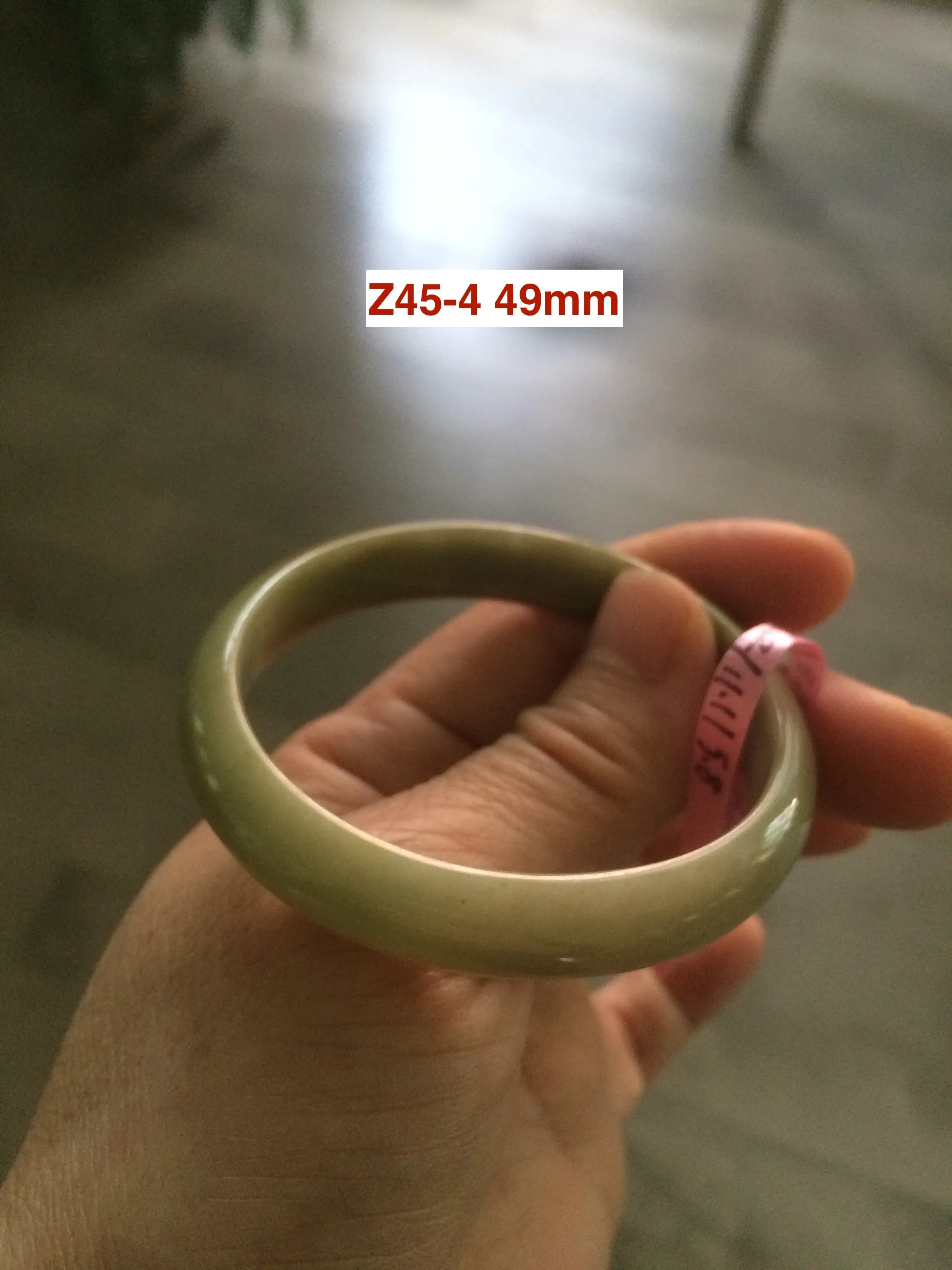 48-53 mm Type A 100% Natural light green Jadeite Jade bangle group girl/small adult hand Z45