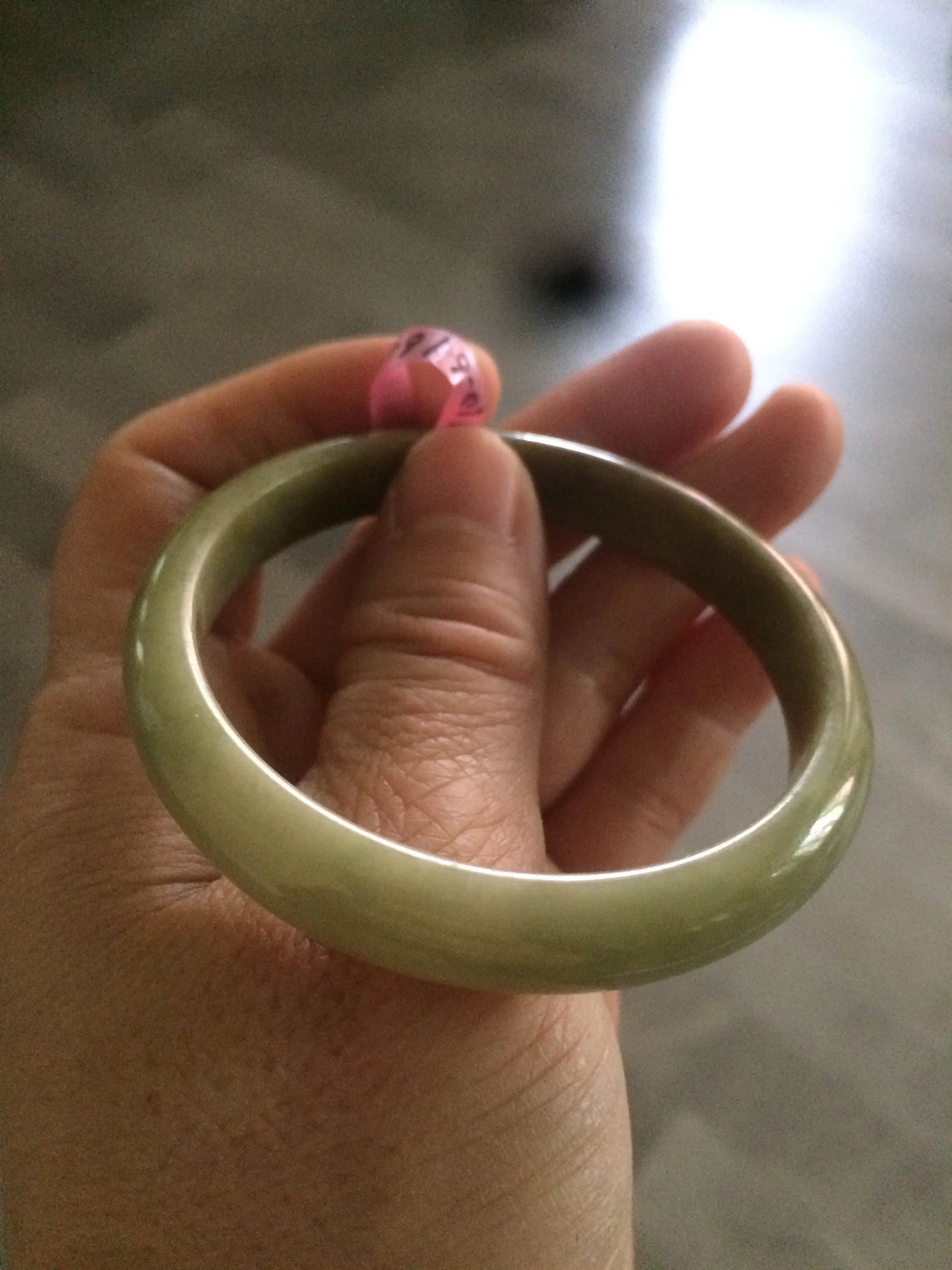 48-53 mm Type A 100% Natural light green Jadeite Jade bangle group girl/small adult hand Z45