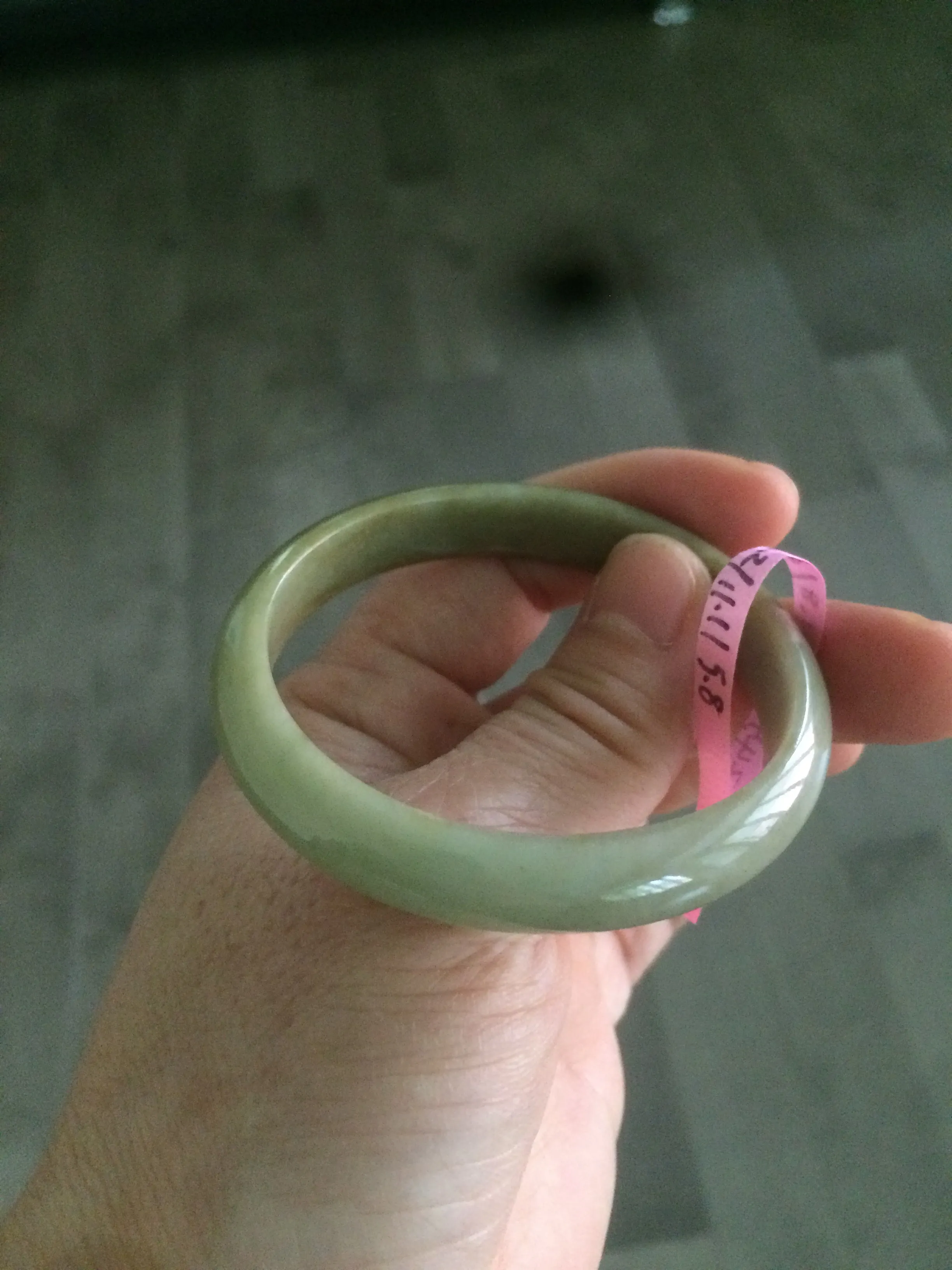 48-53 mm Type A 100% Natural light green Jadeite Jade bangle group girl/small adult hand Z45