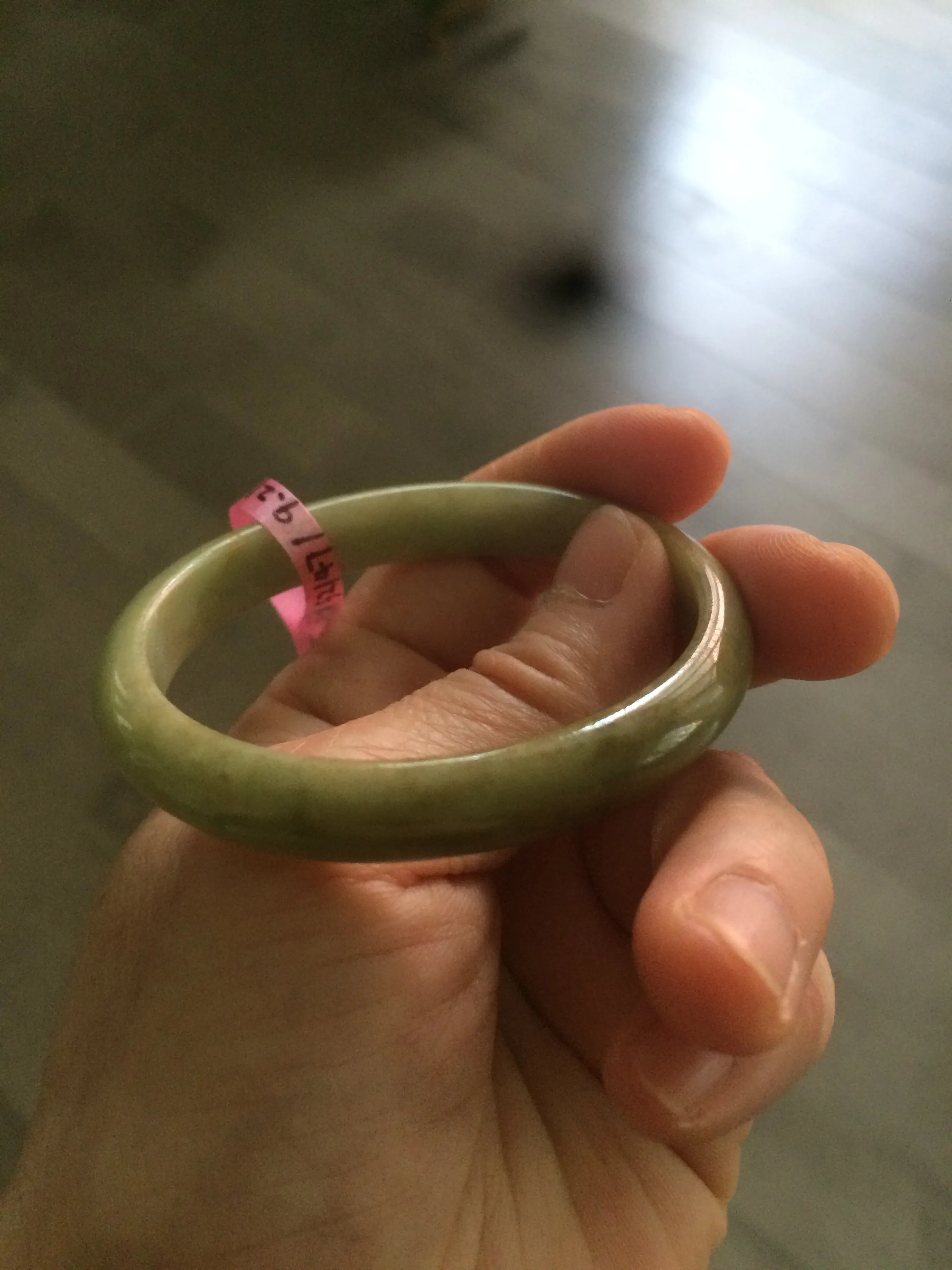 48-53 mm Type A 100% Natural light green Jadeite Jade bangle group girl/small adult hand Z45