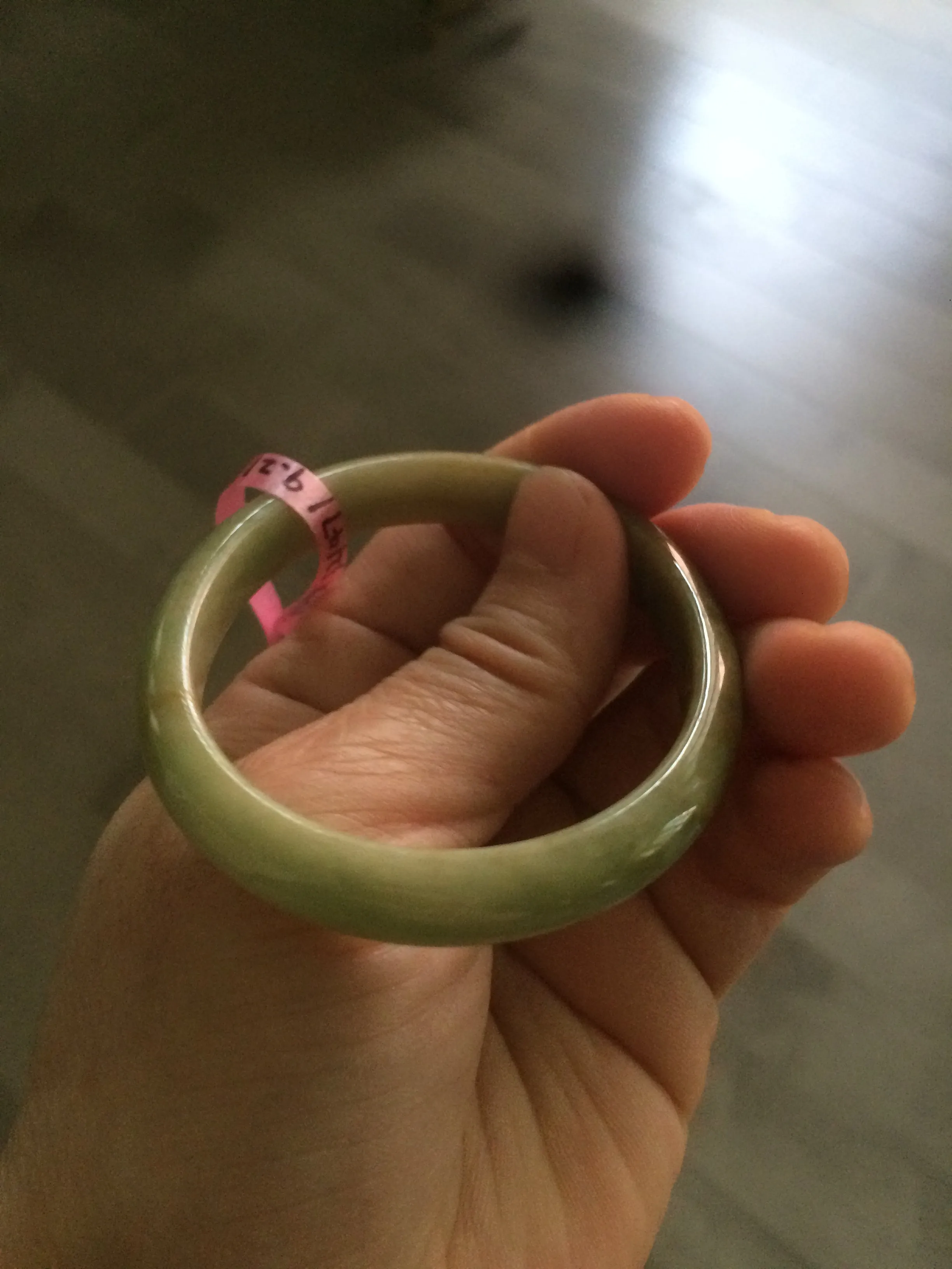 48-53 mm Type A 100% Natural light green Jadeite Jade bangle group girl/small adult hand Z45