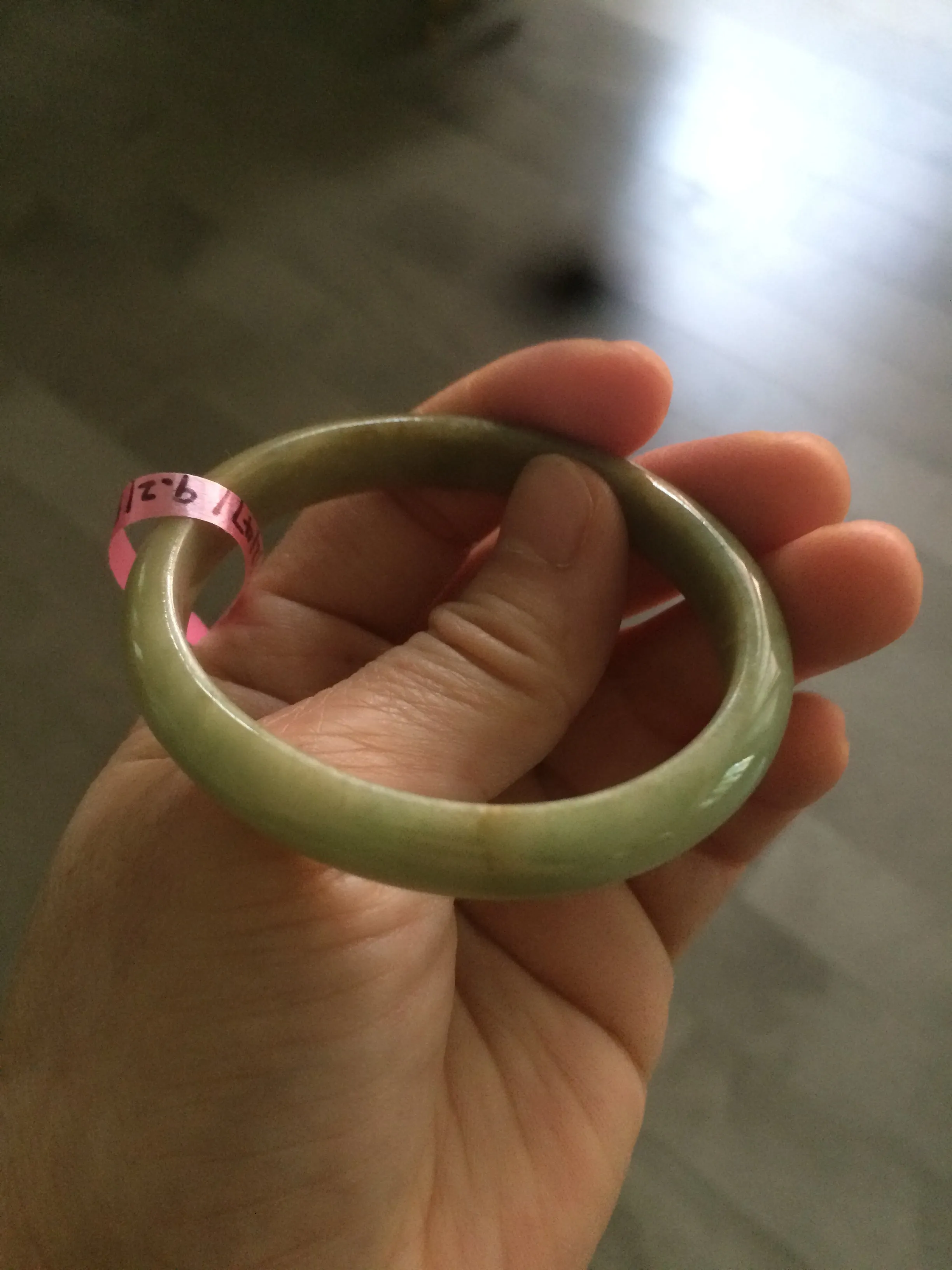 48-53 mm Type A 100% Natural light green Jadeite Jade bangle group girl/small adult hand Z45