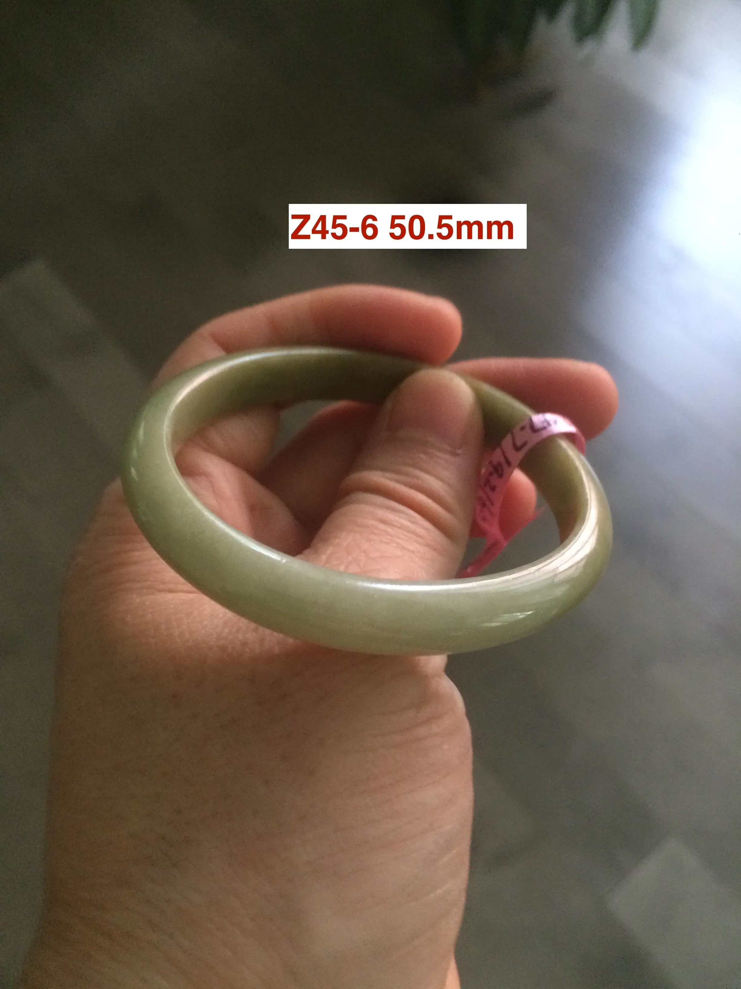 48-53 mm Type A 100% Natural light green Jadeite Jade bangle group girl/small adult hand Z45