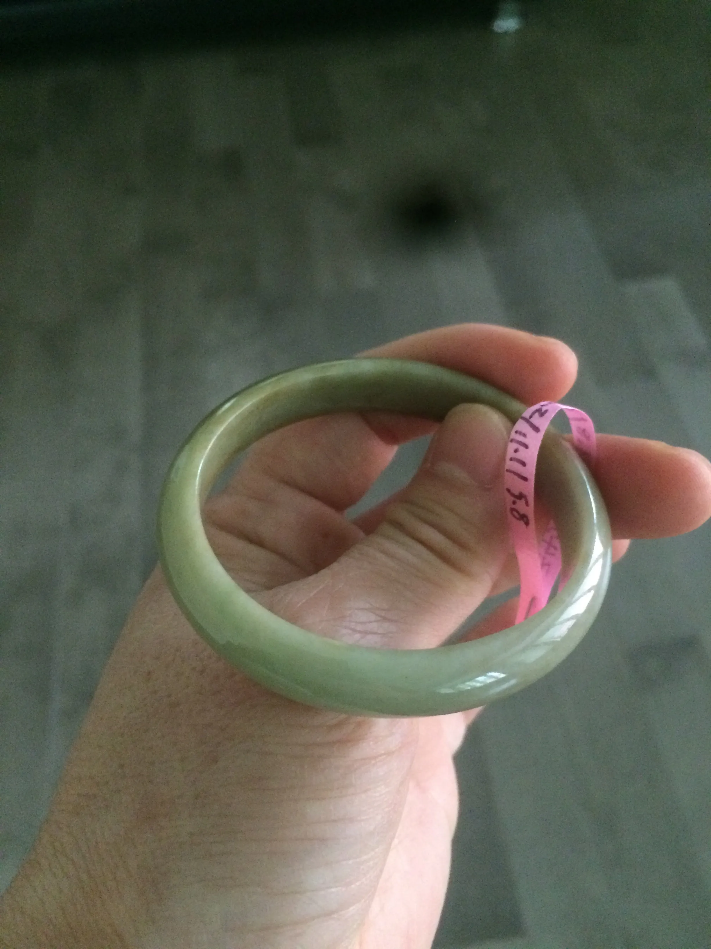 48-53 mm Type A 100% Natural light green Jadeite Jade bangle group girl/small adult hand Z45