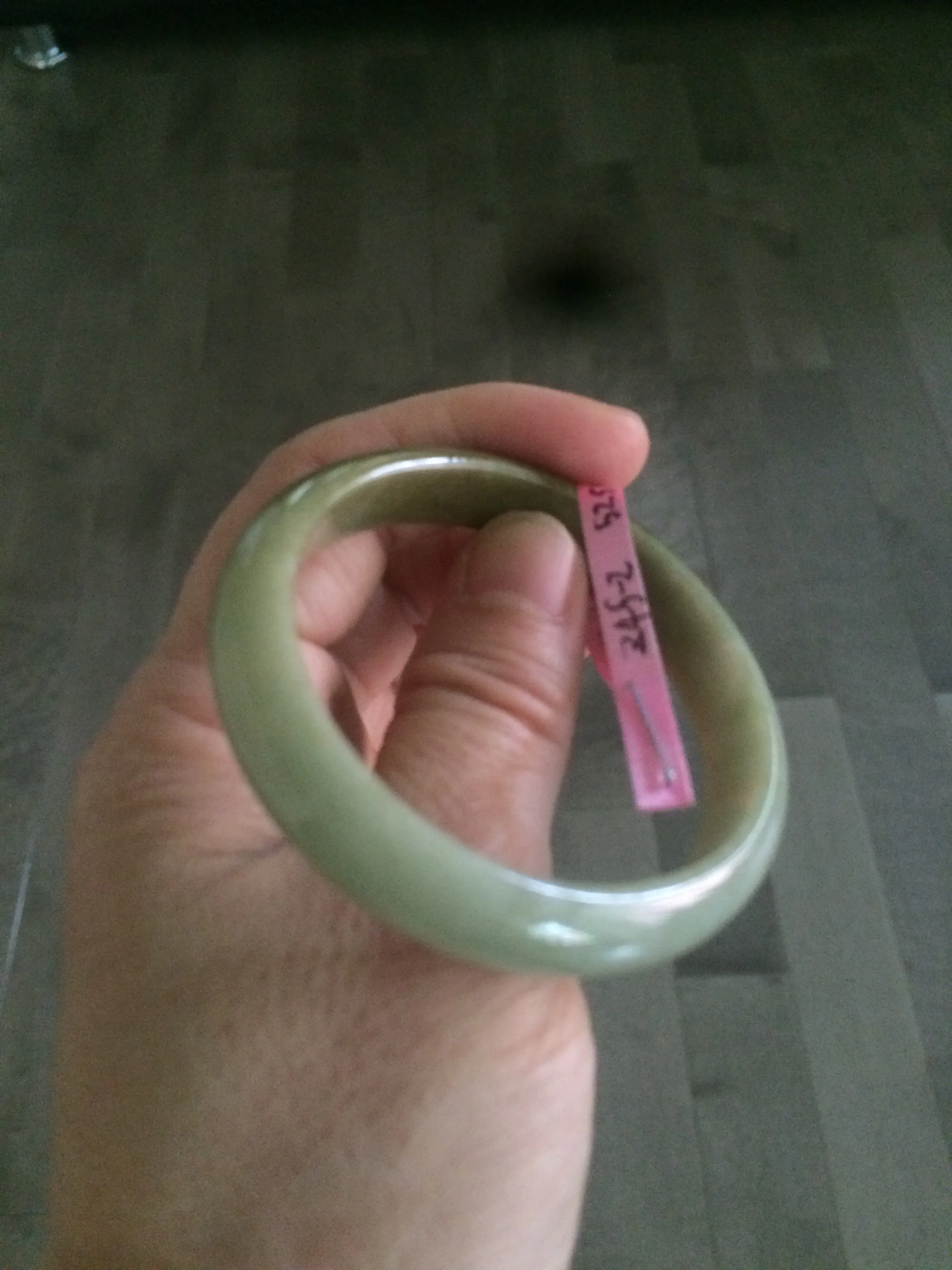 48-53 mm Type A 100% Natural light green Jadeite Jade bangle group girl/small adult hand Z45