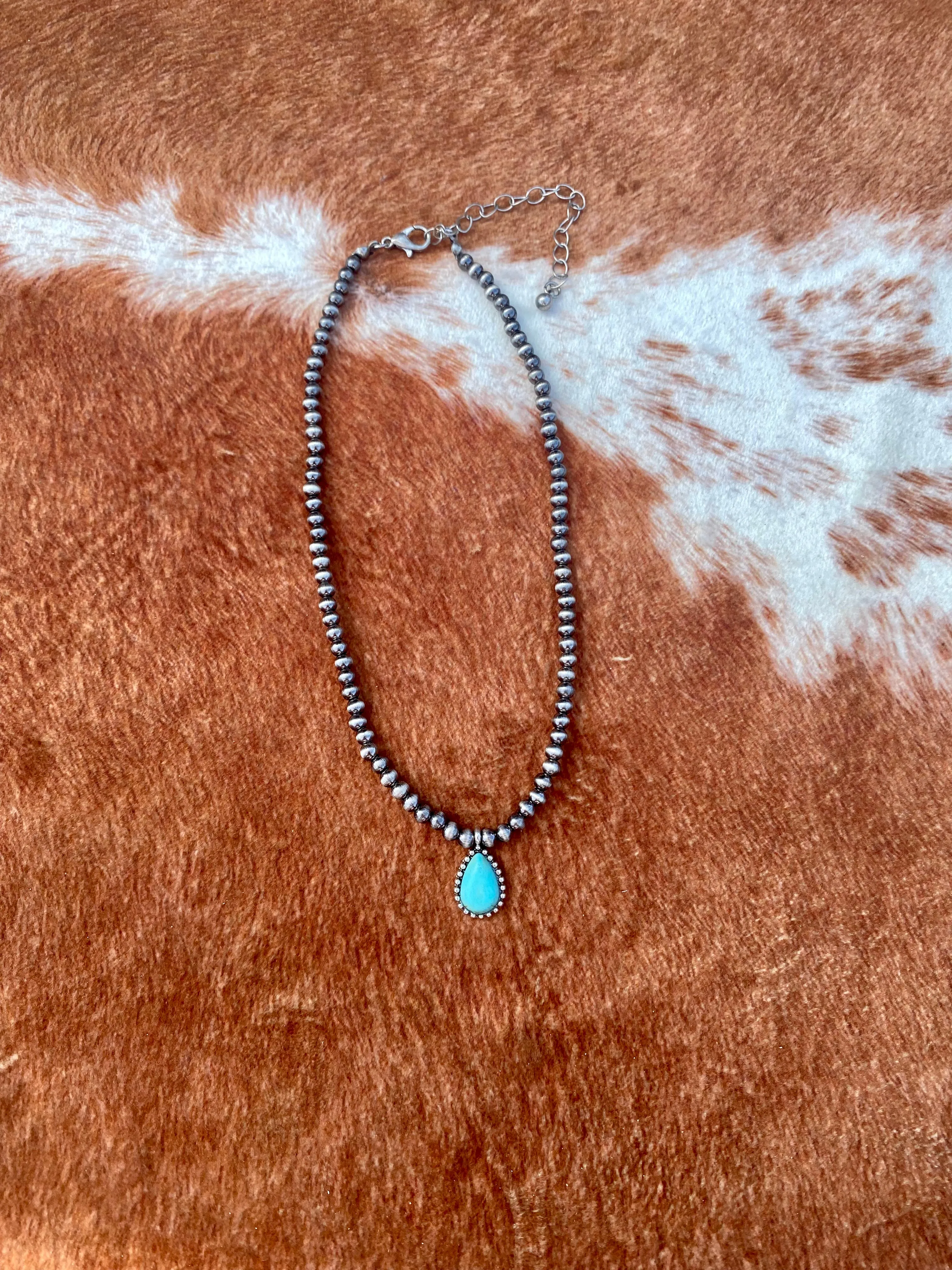 4mm Navajo Style Stone Choker Necklace