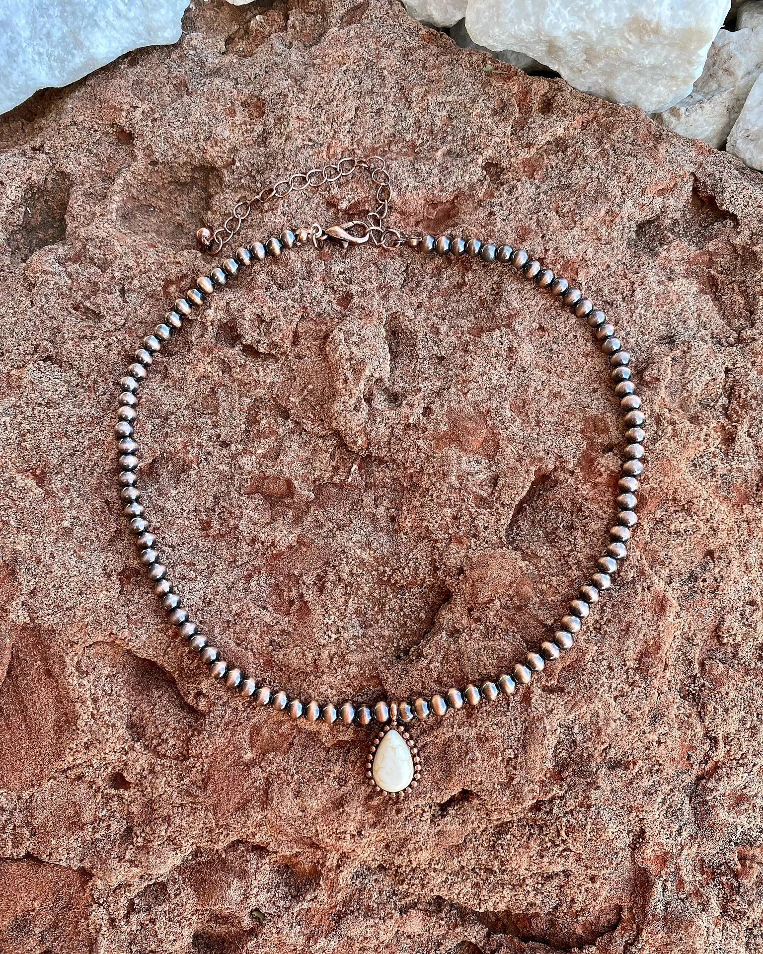 4mm Navajo Style Stone Choker Necklace