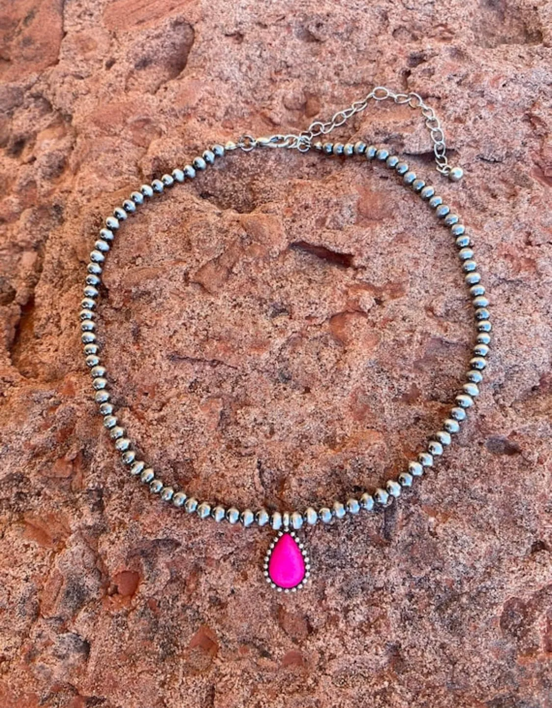 4mm Navajo Style Stone Choker Necklace