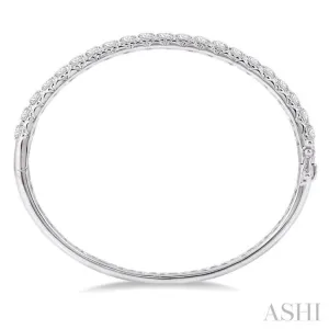 5 ctw Round Cut Diamond Bangle in 14K White Gold