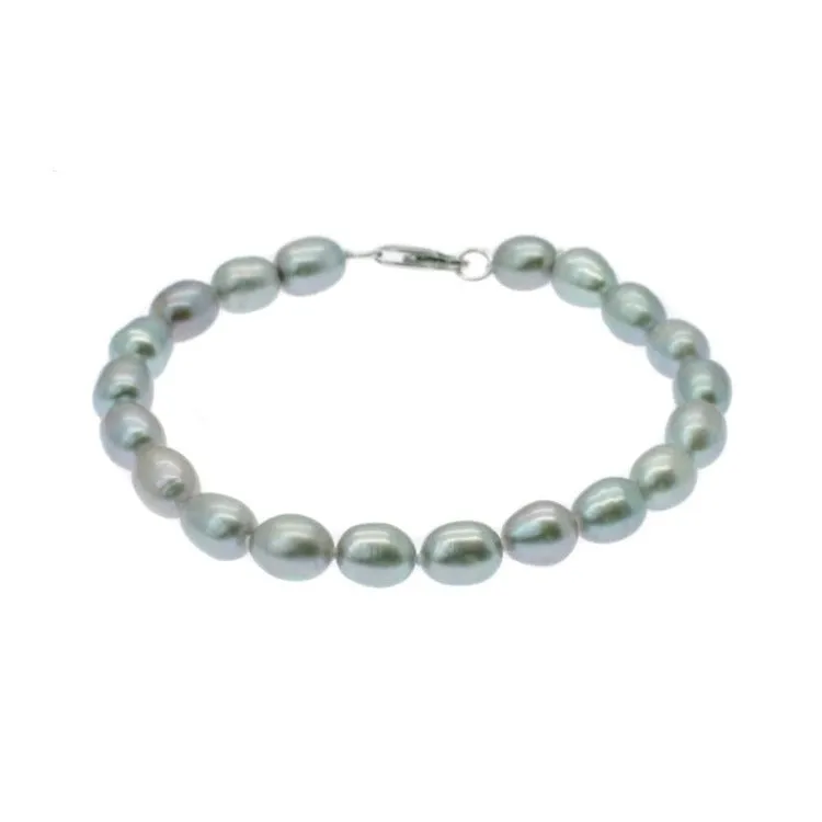 7-8mm Rice Shape Freshwater Pearl Bracelet for Women