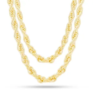 8mm 14K Gold Rope Choker Set