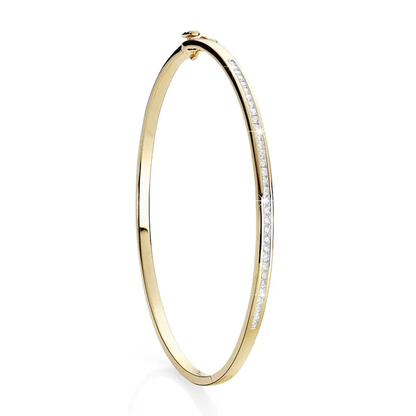 9CT 0.50CT CHANNEL SET DIAMOND BANGLE CH11410