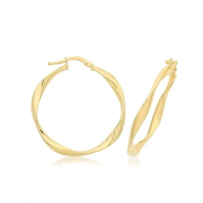 9ct Gold Twisted Hoop Earrings ER1204