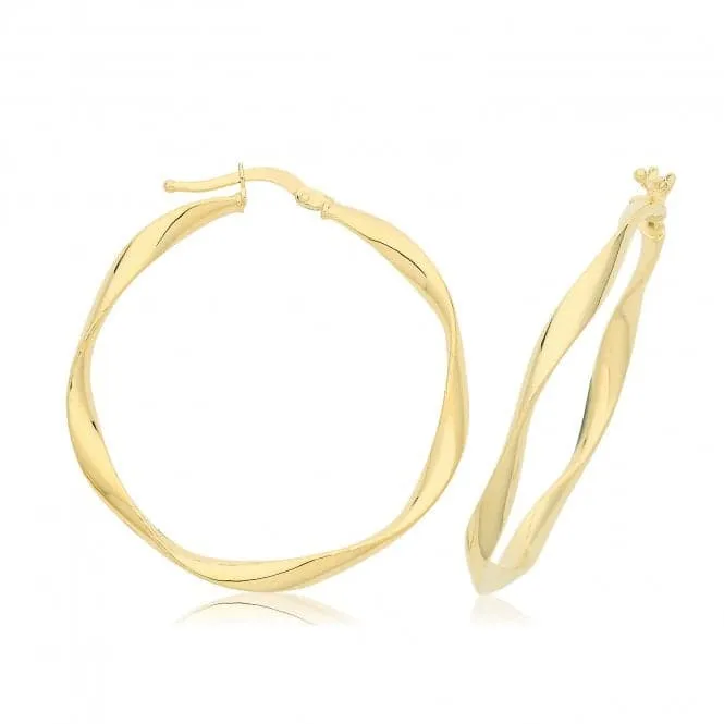 9ct Gold Twisted Hoop Earrings ER1204