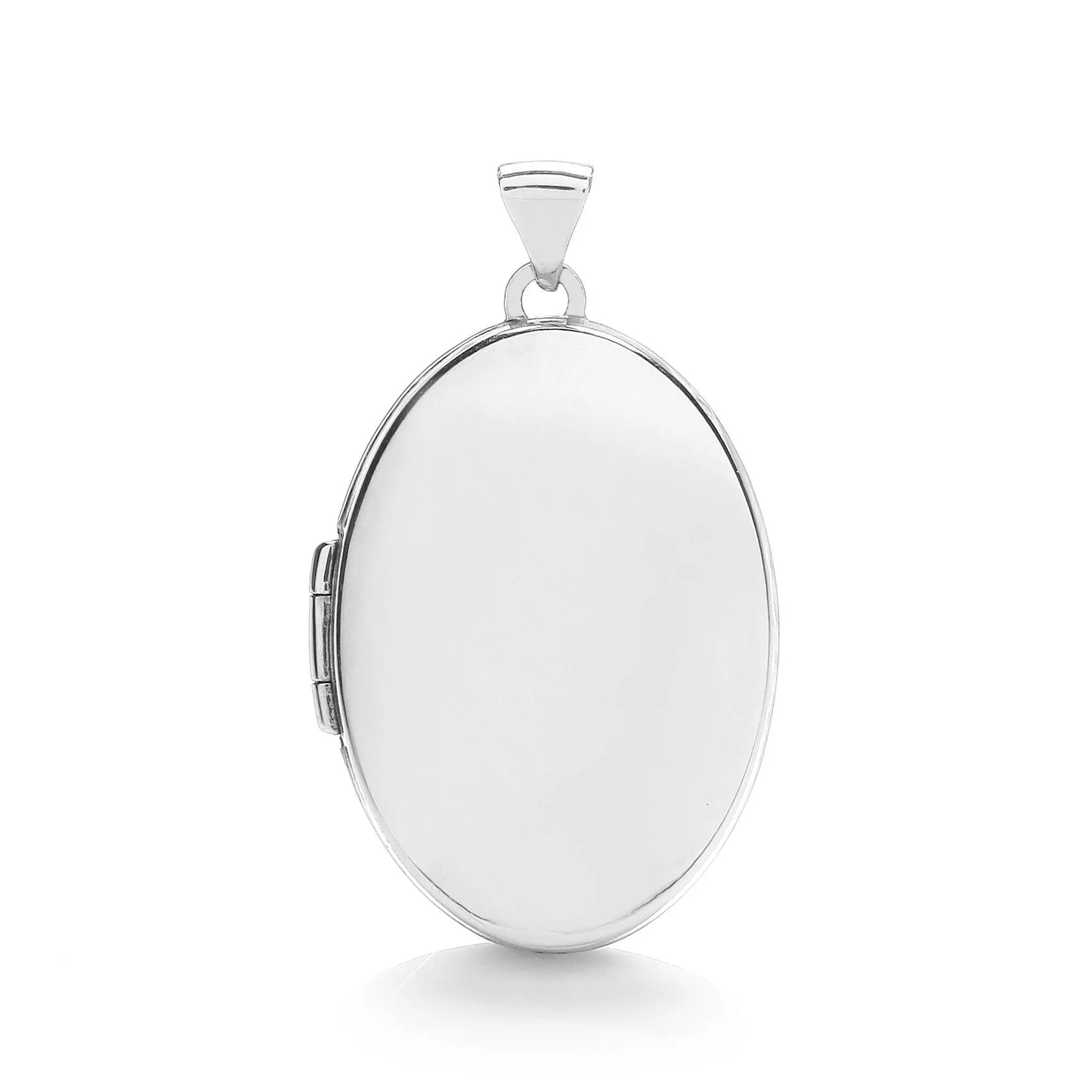 9ct White Gold Locket Pendant Women's Extra Large Oval Shape 44mm 16" - 20" GIFT Box