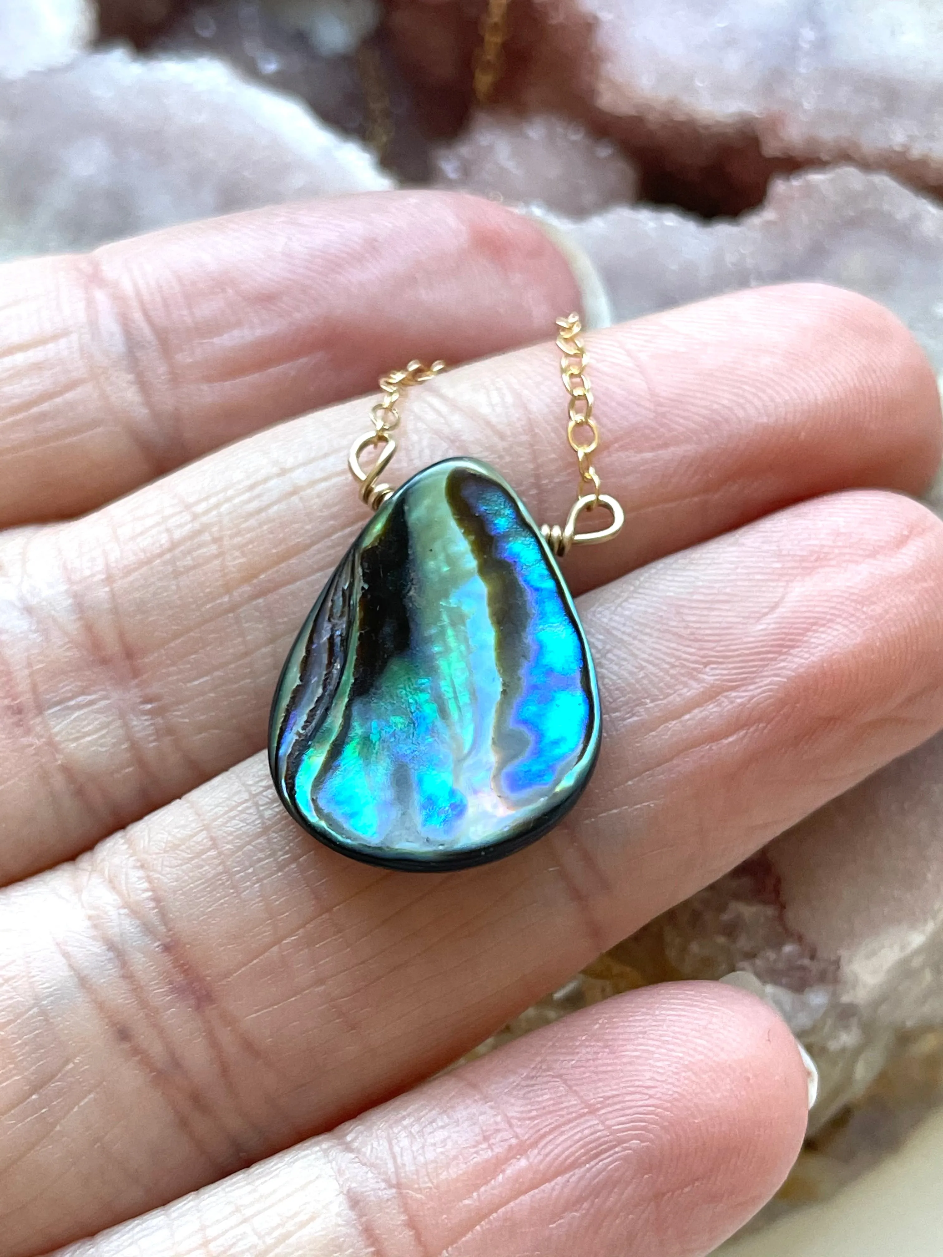 Abalone Shell Pendant Necklace - Beach Jewelry