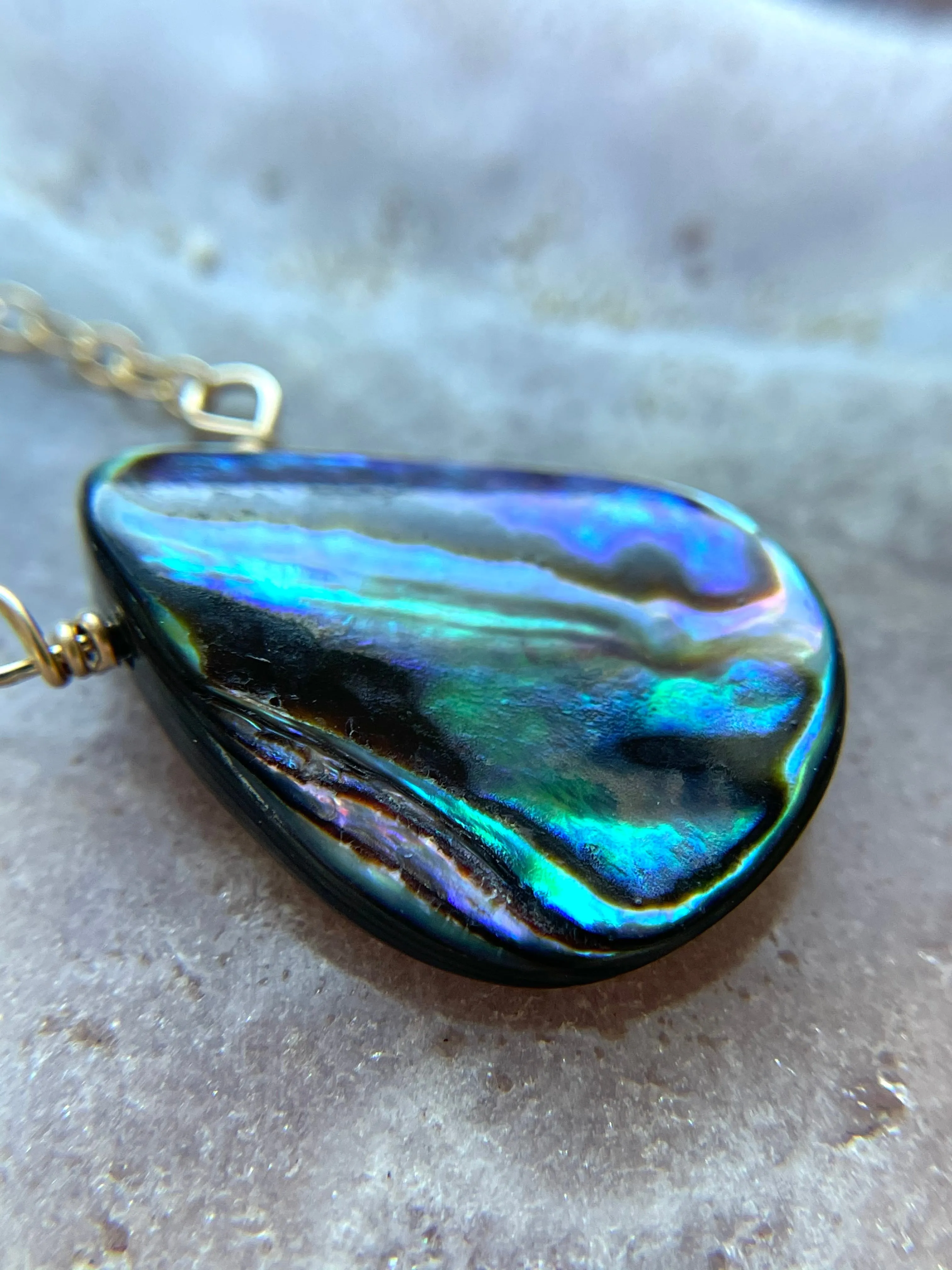 Abalone Shell Pendant Necklace - Beach Jewelry