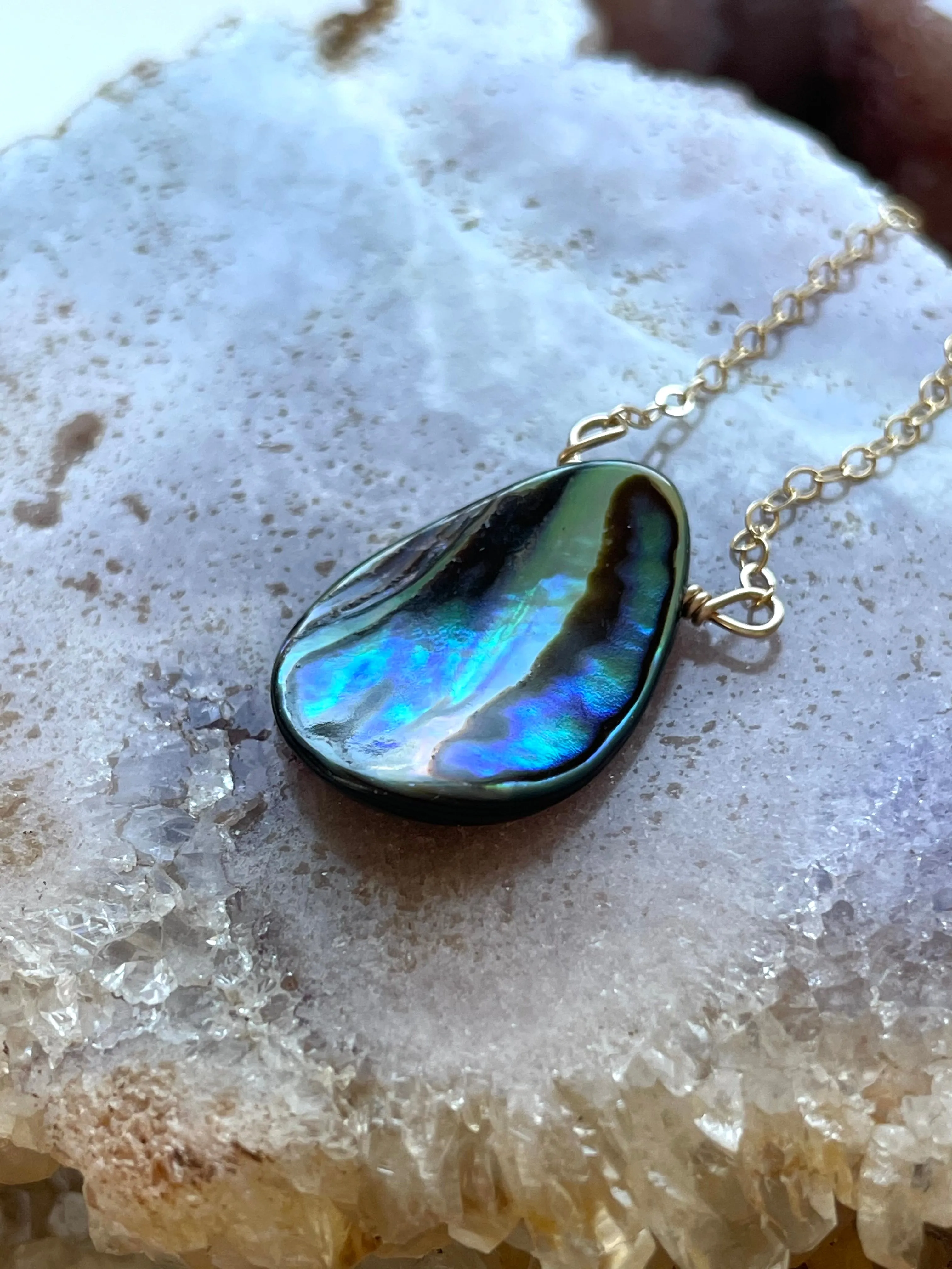 Abalone Shell Pendant Necklace - Beach Jewelry