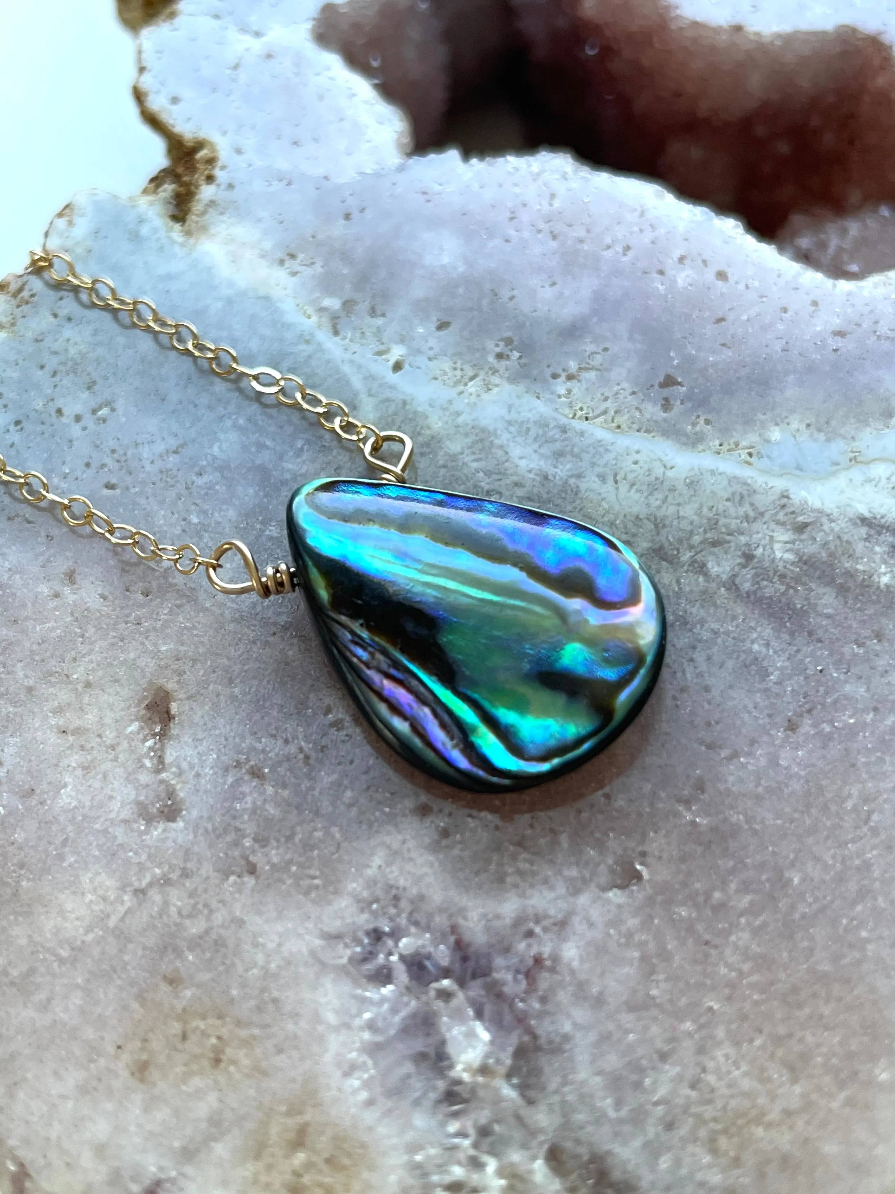 Abalone Shell Pendant Necklace - Beach Jewelry