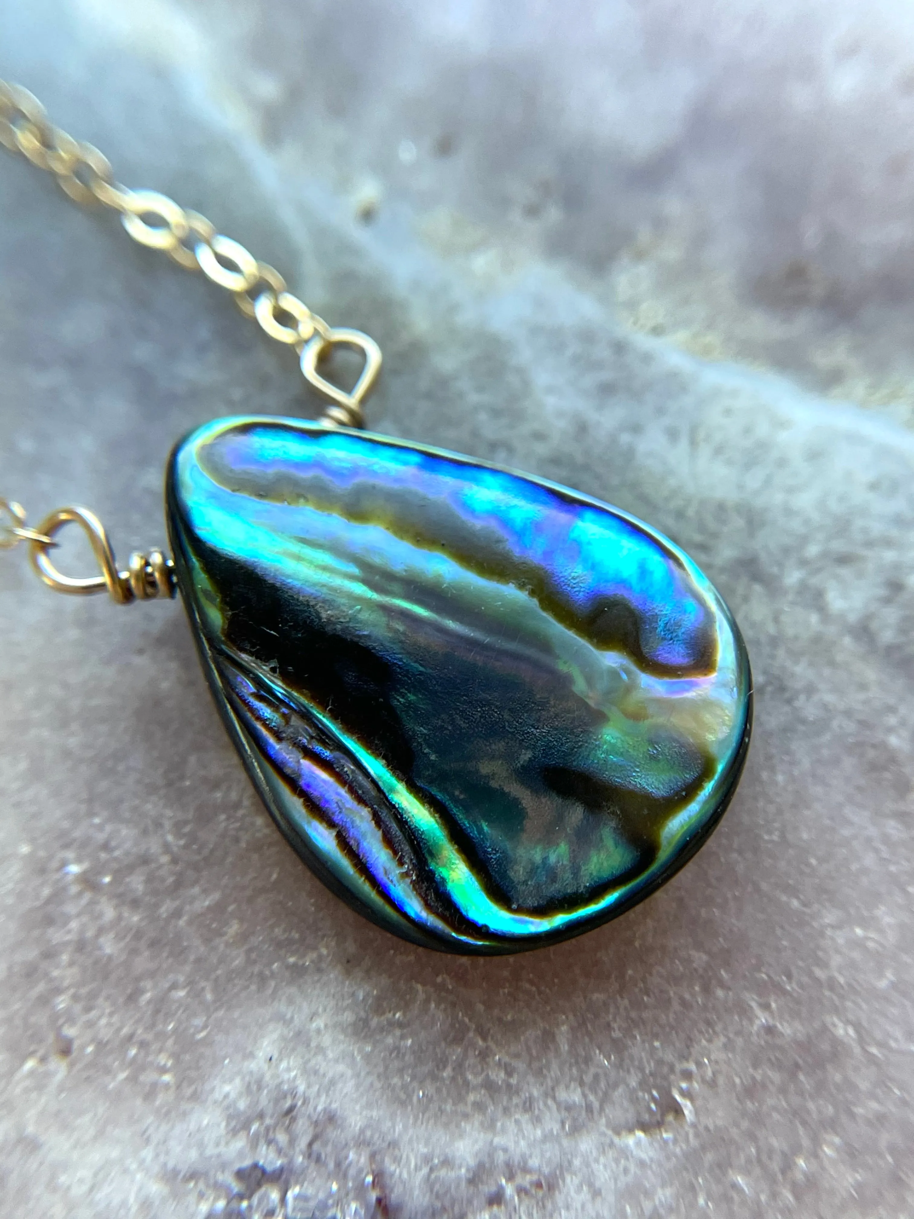 Abalone Shell Pendant Necklace - Beach Jewelry